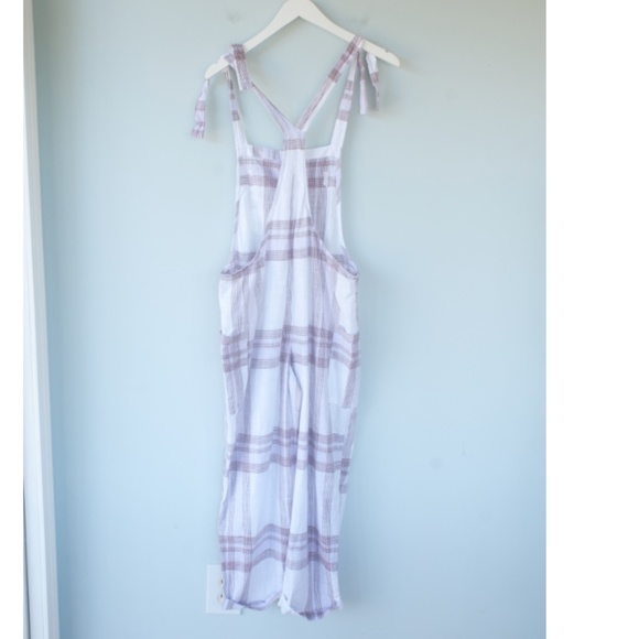 Aerie M Plaid Tie Shoulder Overall Jumpsuit - Picture 10 of 12